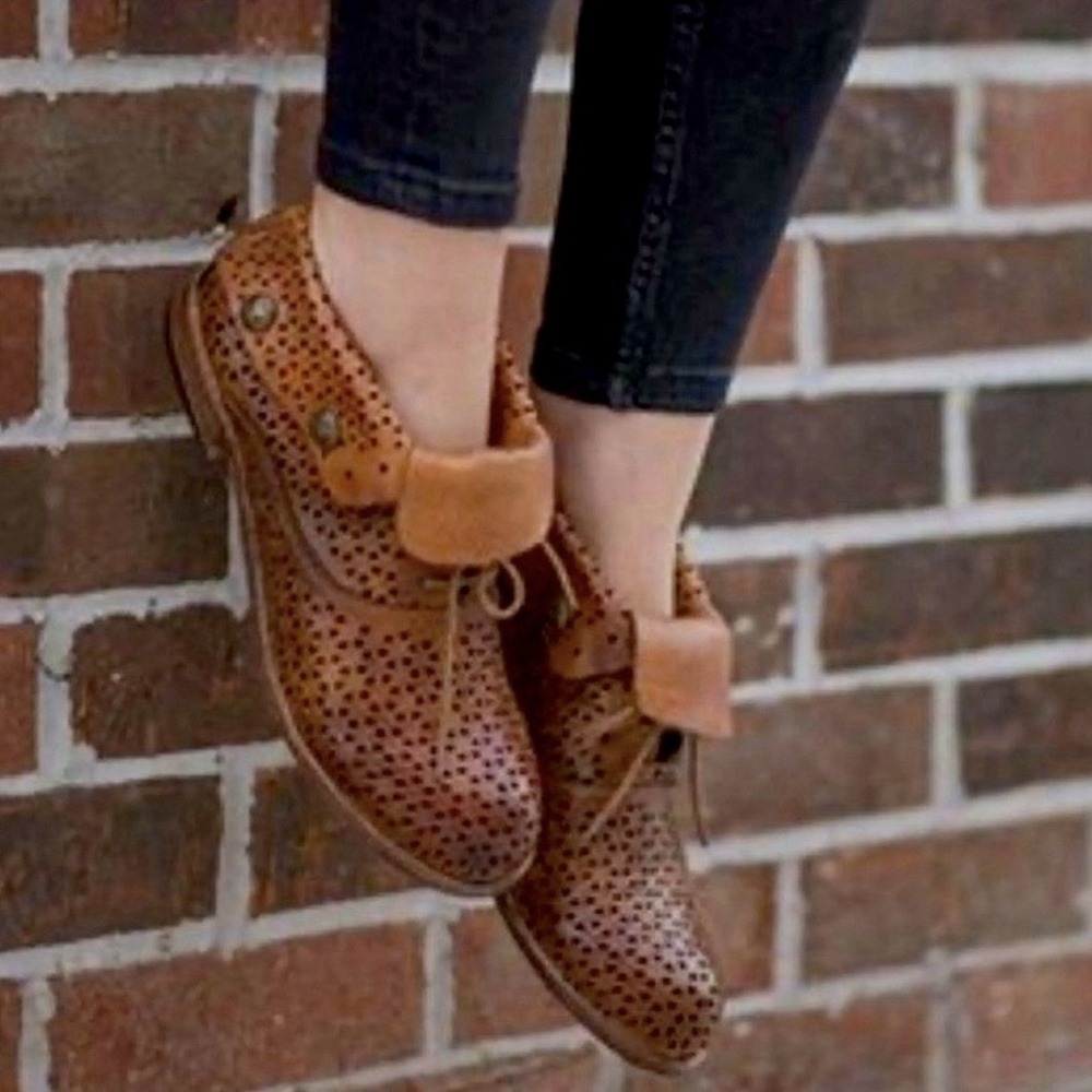 Patricia Nash Women's Sabrina Leather Ankle Boots Size 7.5 Italian Laser Cut - Picture 12 of 12